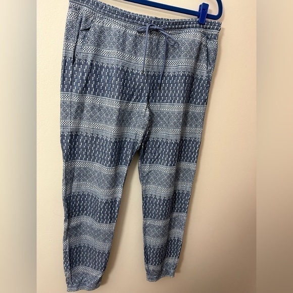 Level 99 Womens Linen Blend Mid Rise Pull On Chambray Printed Joggers Size M - Picture 7 of 14